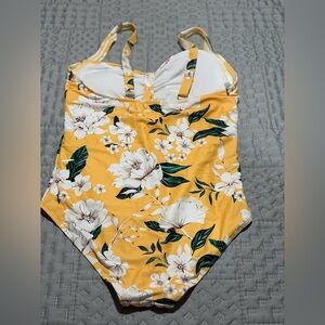 Floral Yellow One-Piece Swimsuit
